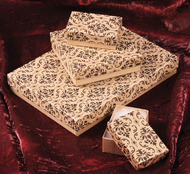 Kraft Damask Cotton Filled Boxes (Choose from various sizes), price for 100pcs