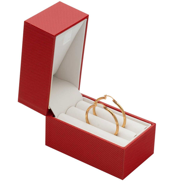 Premium Ribbon Hoop Earring Box, 3.62" x 2" x 2.75" 