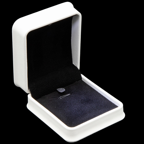 Lighted Earring Charm Pendant Box with Calcove Plush Leatherette and Black Suede Interior