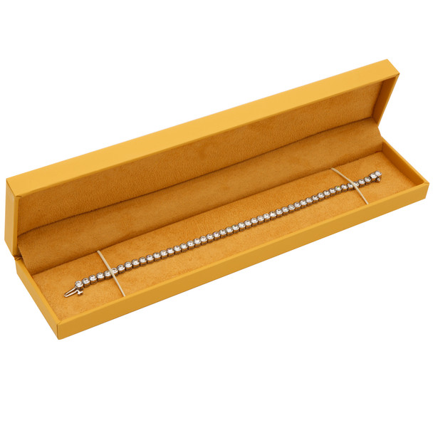 Tennis Bracelet Box Features a Suede Interior with Matching Butterscotch Colored Matte Exterior - 12pcs per pack