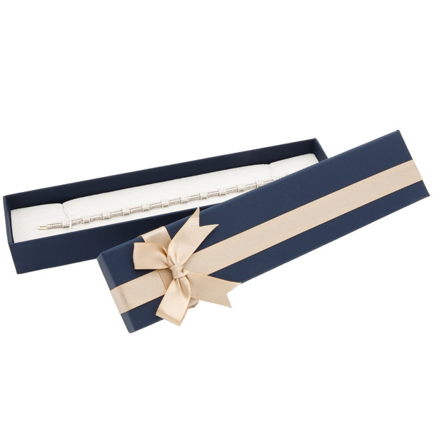 Premium Two Piece Bracelet Box with a Satin Bow Tie ~ 12 Pieces Per Pack