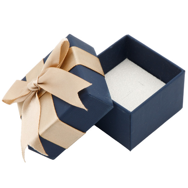 Premium Two Piece Ring Box with a Satin Bow Tie ~ 24 Pieces Per Pack