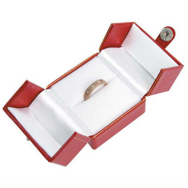 Cartier Style Ring Box ~ Wholesale Price Discount When You Buy 144pcs ~ Choose from Red or Black ~ 144pcs Per Case