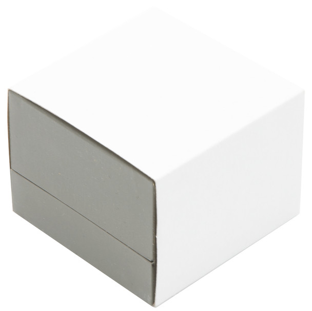 Ring Box Features a Gray Suede Interior with Matching Gray Matte Exterior - 12pcs per pack