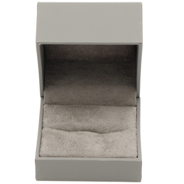 Ring Box Features a Gray Suede Interior with Matching Gray Matte Exterior - 12pcs per pack