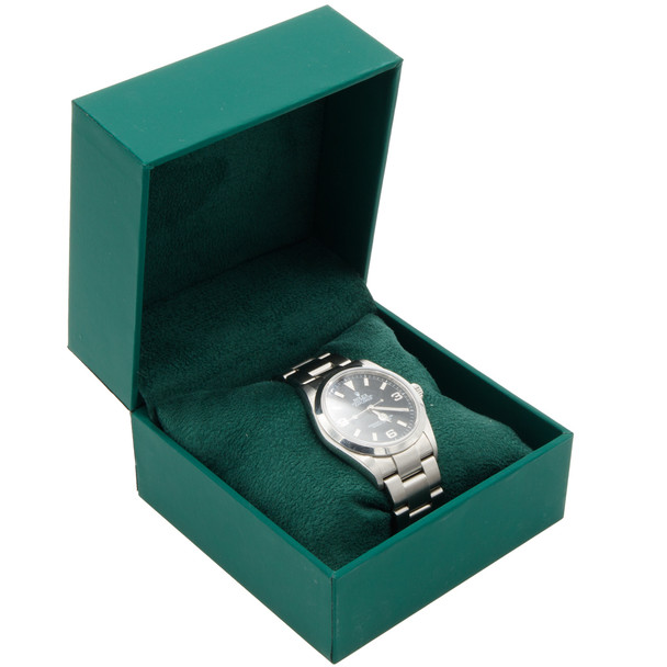 Watch Box Features an Emerald Suede Interior with Matching Green Matte Exterior - 12pcs per pack