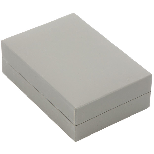 Earring Pendant Charm Box Features a Gray Suede Interior with Matching Gray Matte Exterior - 12pcs per pack