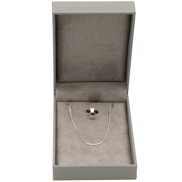 Earring Pendant Charm Box Features a Gray Suede Interior with Matching Gray Matte Exterior - 12pcs per pack
