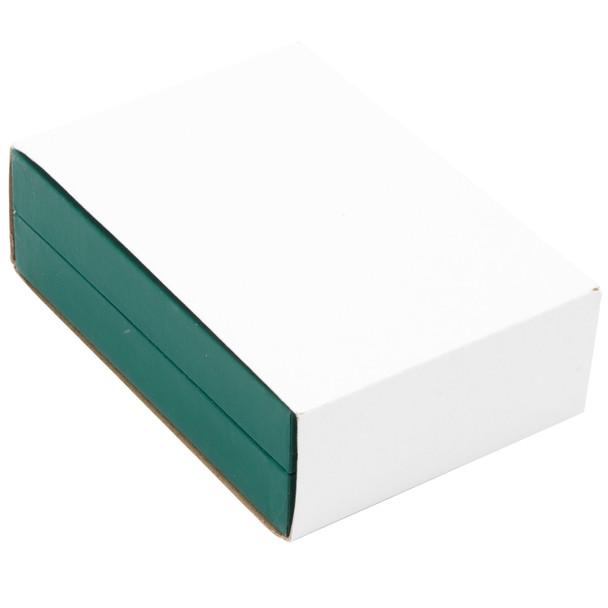 Earring Pendant Charm Box Features an Emerald Suede Interior with Matching Green Matte Exterior - 12pcs per pack