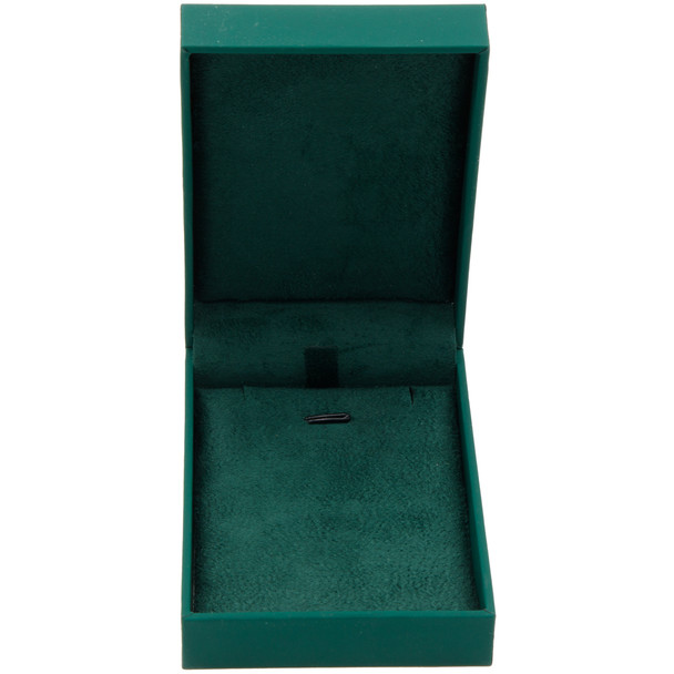 Earring Pendant Charm Box Features an Emerald Suede Interior with Matching Green Matte Exterior - 12pcs per pack