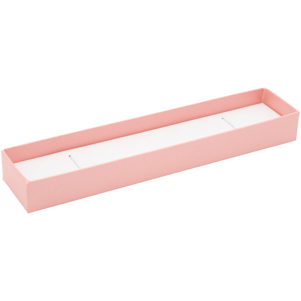 Bracelet Box with a Soft Pink Exterior and a Shiny Silver Bow-Tie - 12 Pieces Per Pack
