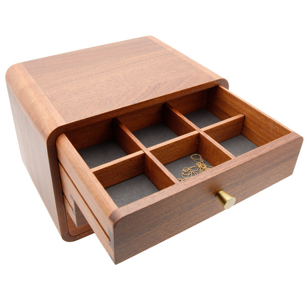 Jewelry Box Walnut Wood Style with Organizer Drawers, for Earrings Rings Watch Bracelet and Necklace Storage, Personalized Gifts