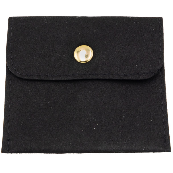 Jewelry Pouch with Snap Black Color - 10 pieces per pack