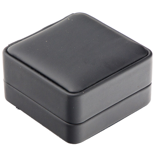 Black Luxury Necklace and Earring Box – Premium Leatherette Jewelry Gift Box for Necklaces, Pendants, and Larger Earrings – (RCE4-BK)