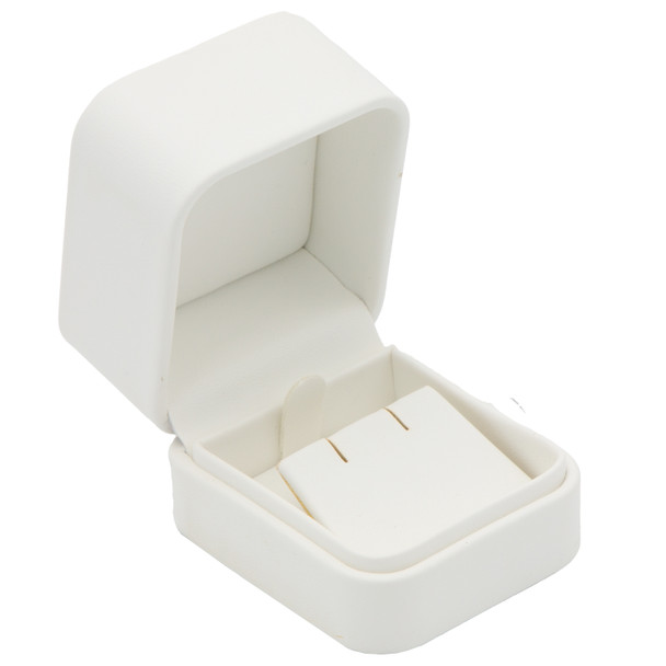 White Luxury Earring and Pendant Box – Soft Touch Jewelry Box for Earrings, Small Necklaces and Pendants -(RCE3-WH)