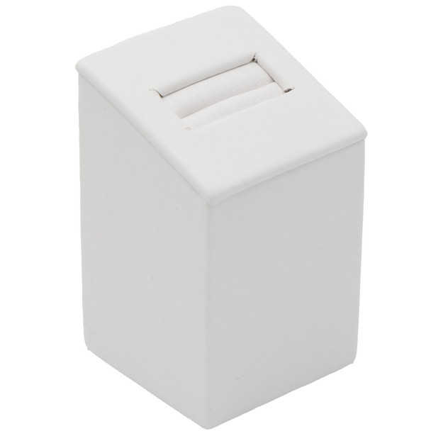 White Faux Leather Ring Display - Jewelry Stand for Showcases - 2 7/8" Height