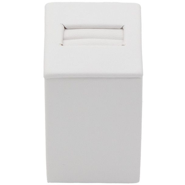 White Faux Leather Ring Display - Jewelry Stand for Showcases - Choose Your Height