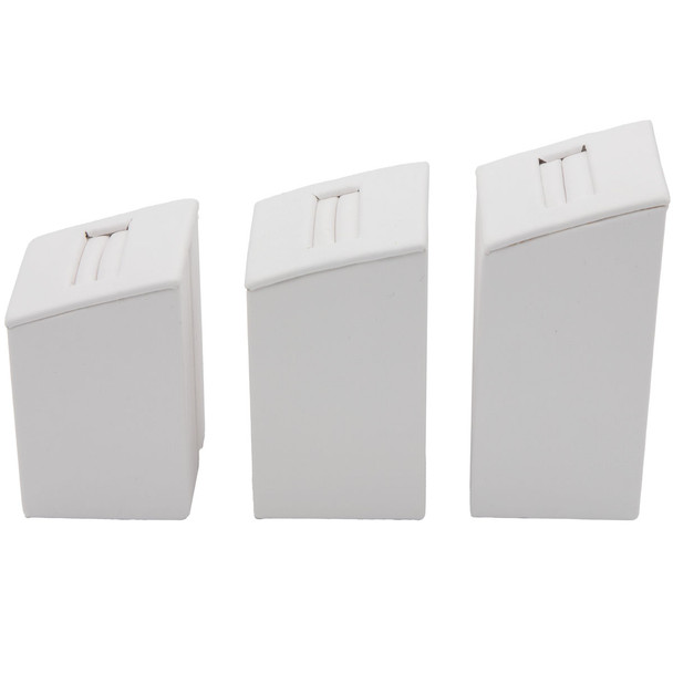 White Faux Leather Ring Display - Jewelry Stand for Showcases - Choose Your Height