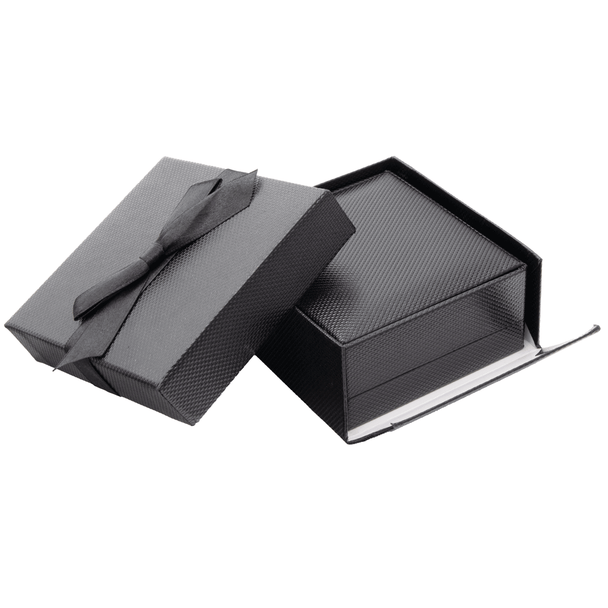 Black Combination Necklace and Earring Jewelry Box with Ribbon Packer (JFC6-Color)