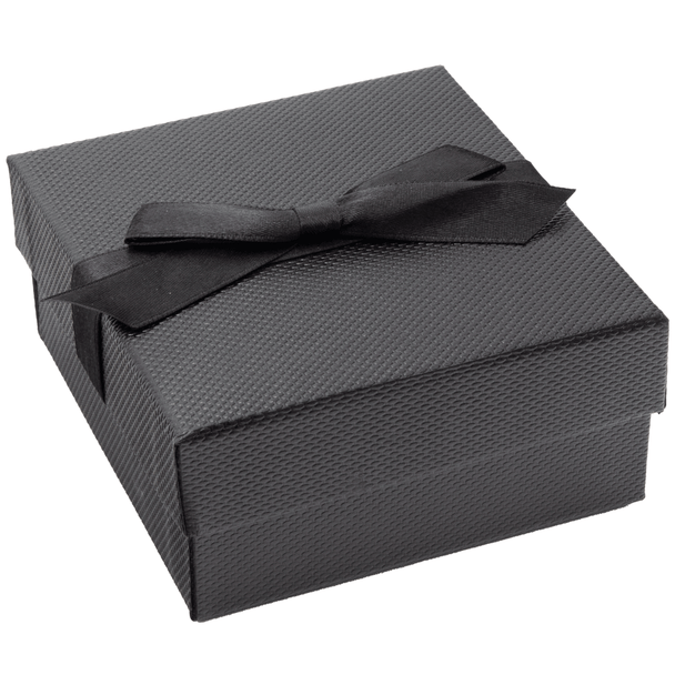 Black Combination Necklace and Earring Jewelry Box with Ribbon Packer (JFC6-Color)