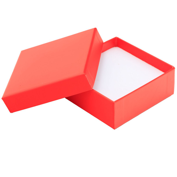 All-In-One Jewelry Gift Box for Necklace, Pendant, Earrings and Ring - Red Paper Box with Velvet Interior - 12 Pieces Per Pack