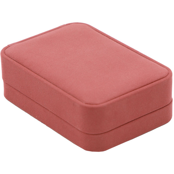 Dusty Red Rose Luxury Necklace and Pendant Box – Soft Touch Jewelry Box with Reversible Insert and Pendant Hook - (RCE9-RD)