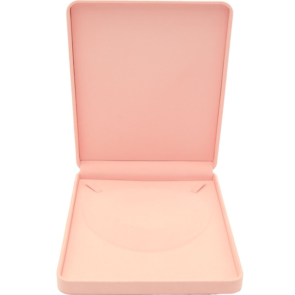 Blush Pink Luxury Necklace Box – Premium Microfiber Jewelry Box for Chains and Necklaces - (RCN10-PK)