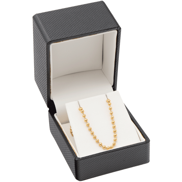 Black Textured Earring Jewelry Box with Ribbon Packer – Elegant Retail Display Box (JFE3-BK)