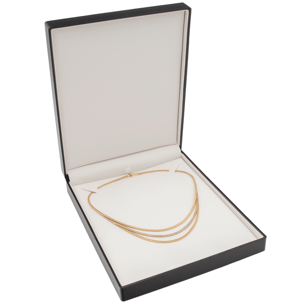 Necklace Jewelry Box with Ribbon Gift Packer - Luxury Packaging for a Necklace (JFN12-Color)