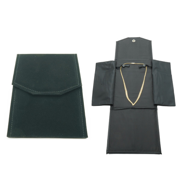 Pearl Necklace Folder 5 1/2" x 7" – Faux Suede & Satin Jewelry Presentation Folder for Necklaces | Wholesale Jewelry Packaging