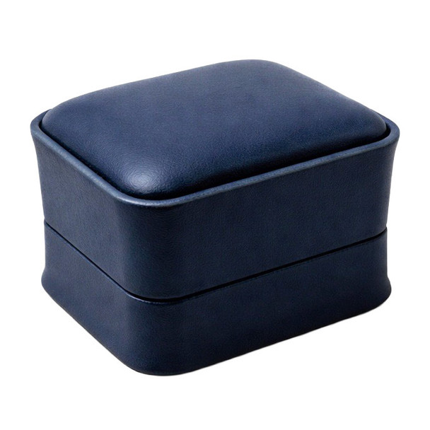 LED Lighted Blue Faux Leather Double Ring Box for Wedding Bands & Bridal Sets with White Outer Packer – Wholesale Jewelry Packaging