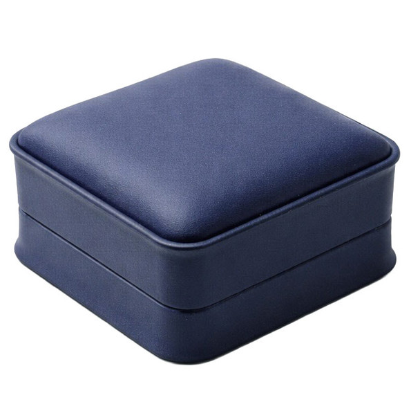 Midnight Lux LED Large Necklace Box – Navy Blue Lighted Jewelry Box for Single Chain or Necklace (White Outer Packer Included)