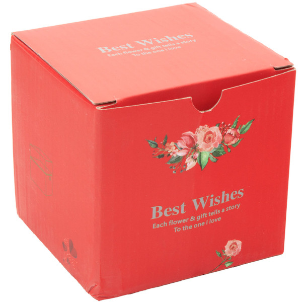 Rotating Rose Jewelry Box Gift Set with Velvet Insert, Outer Box & Matching Tote Bag