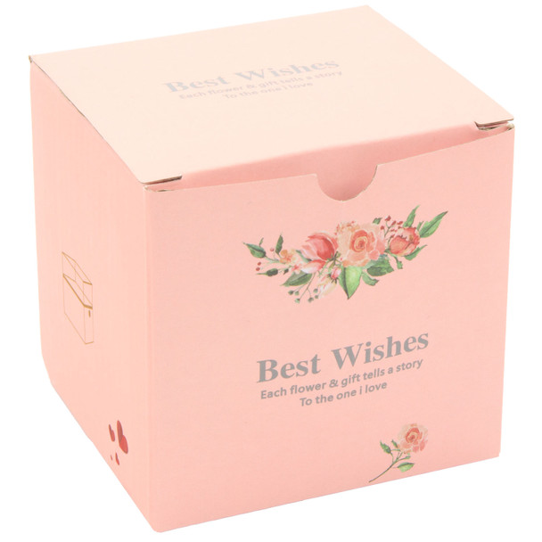 Pink Rotating Rose Jewelry Box Gift Set with Velvet Insert, Outer Box & Matching Tote Bag
