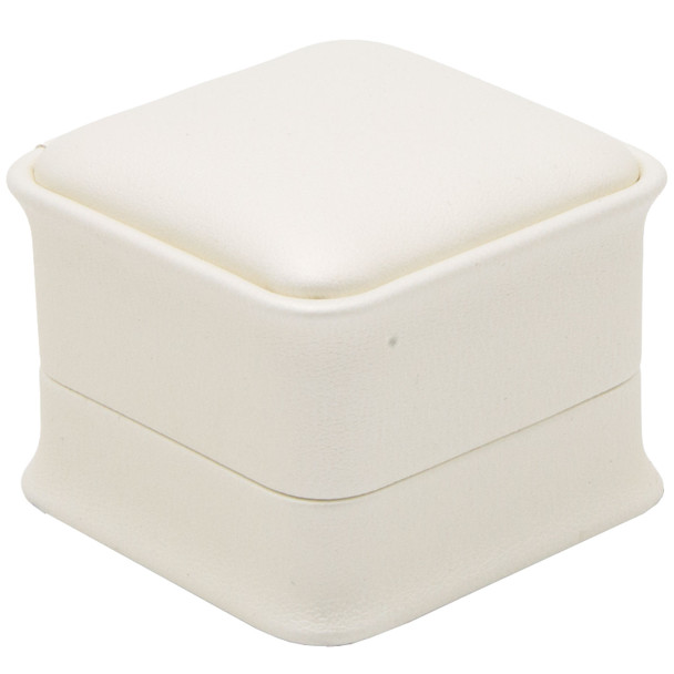 Luna Lux Pearl White LED Ring Box with Cushioned Insert
