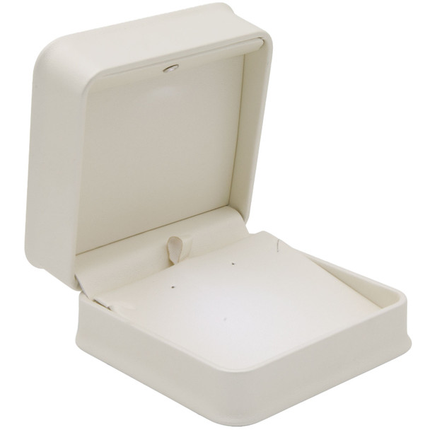 Luna Lux Pearl White LED Earring & Small Necklace Box with Reversible Insert