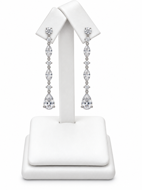 White Faux Leather Single-Pair Earring Display Stand (F35-22-W)