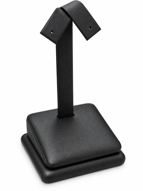 Black Faux Leather Single-Pair Earring Display Stand (F35-22-BK)