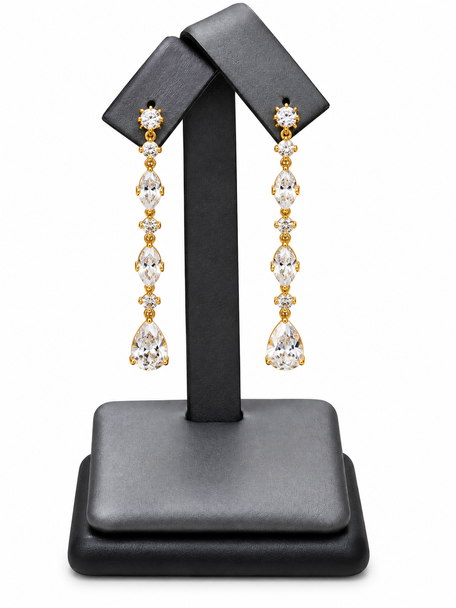 Steel Grey & Black Faux Leather Single-Pair Earring Display Stand (F35-22-SG)
