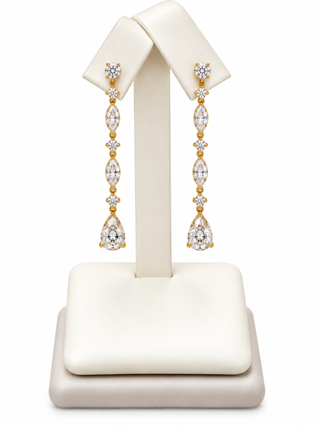 Beige Earring Display Stand with Luna Faux Leather Trim (F35-22-E78)