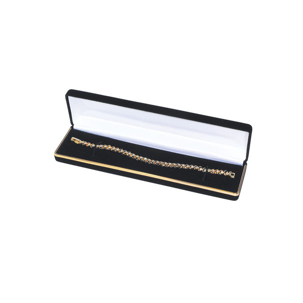 Velvet Bracelet Box with Gold Trim, 8” x 2” x 1 1/8” Choose from various Color