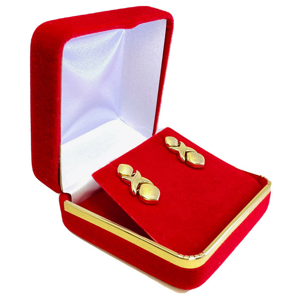 Velvet Pendant Earring Box with Gold Trim, 2 5/8” x 2 5/8” x 1 3/8”  (Choose from various Color)