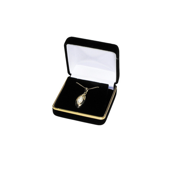 Black Velvet Pendant Necklace Earrings Jewelry Gift Box 2 5/8" x 2 5/8" x 1 3/8" 