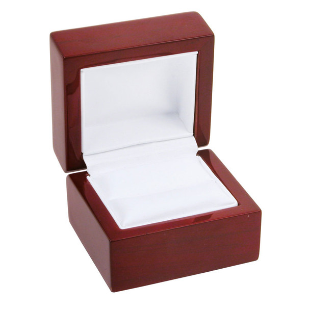 Veneer Premium  Rosewood Ring Box w/ Faux Leather Interior, 2 1/4” x 2” x 1 3/4”  (WR3-RW)