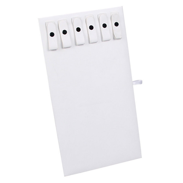 White Faux Leather Necklace Display Pad with 6 Snaps