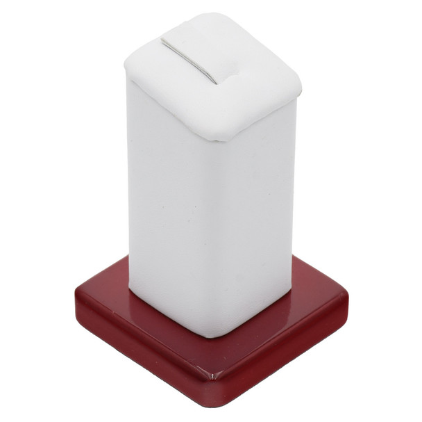 3"H Single Ring Display w/ Faux Leather and Wood Trim (F42-9-RW)