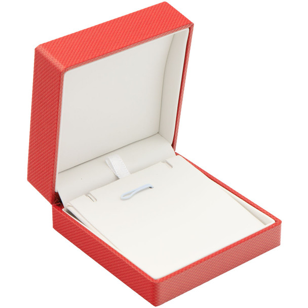 Premium Ribbon Earring Pendant Combination Box, Choose from various Colors. 3.25" x 3.5" x 1.5"H (JFC6-Color)