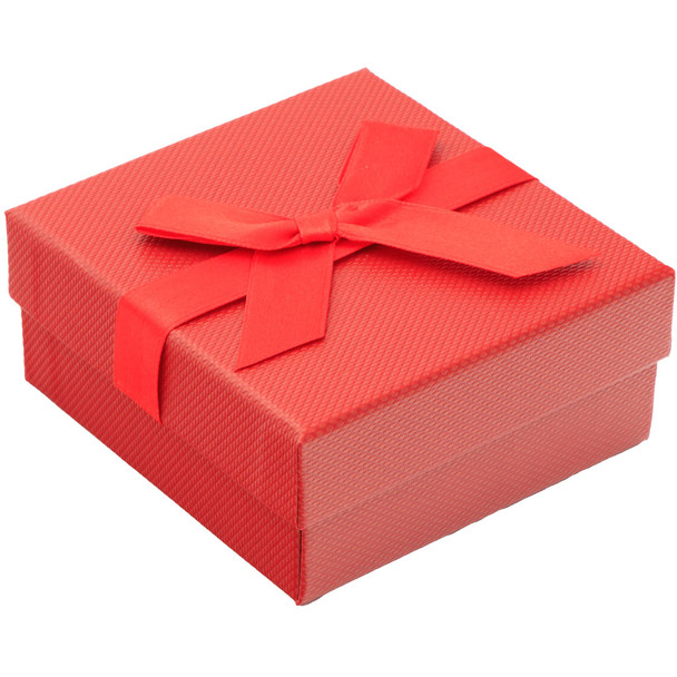 Premium Ribbon Earring Pendant Combination Box, Choose from various Colors. 3.25" x 3.5" x 1.5"H (JFC6-Color)