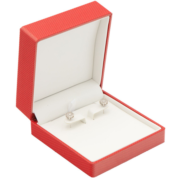 Premium Ribbon Earring Pendant Combination Box, Choose from various Colors. 3.25" x 3.5" x 1.5"H (JFC6-Color)