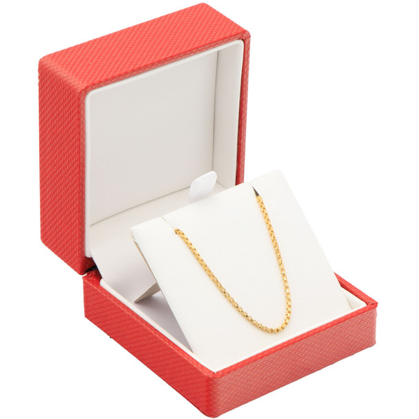 Red Pendant Jewelry Box with Ribbon Packer – Elegant Single Pendant Gift Box(JFP9-Color)